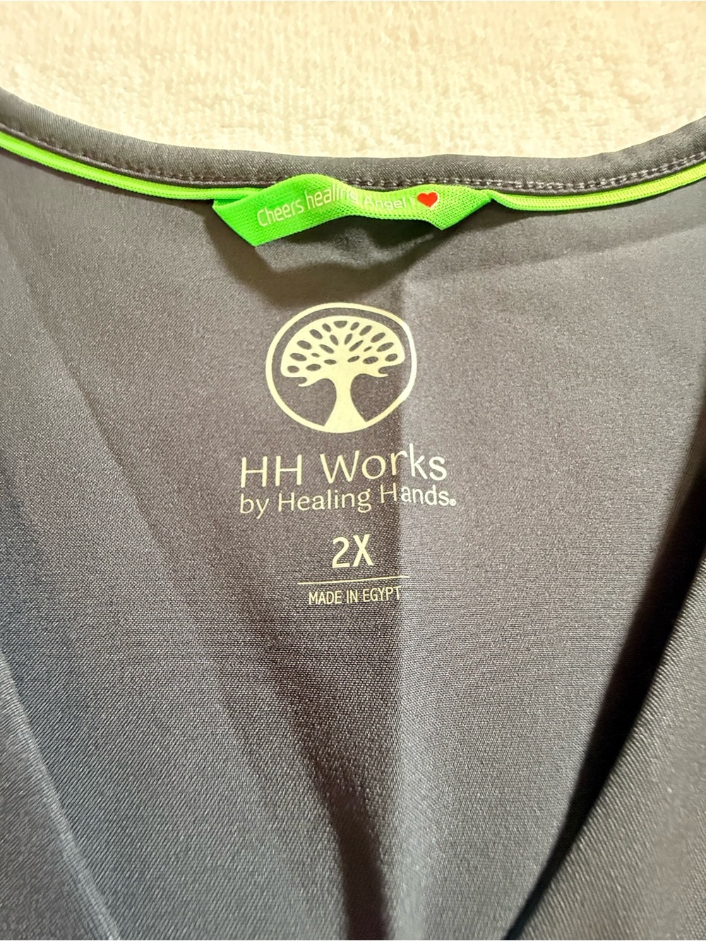 2x women’s Healing Hands Grey scrub tops x2 (selling 2 in this post)